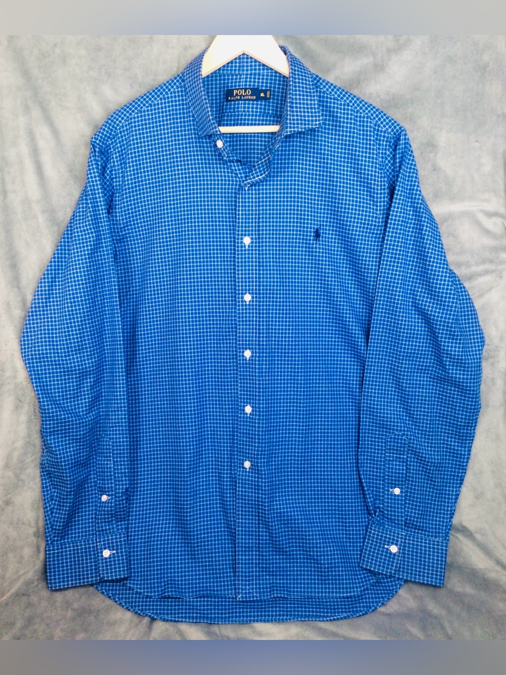 Ralph Lauren Blue Check Long-Sleeve Button-Down Shirt